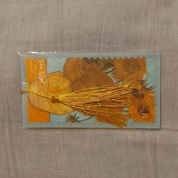 VAN GOGH Sunflowers Metal Bookmark With Tassel - Picture 3 of 3
